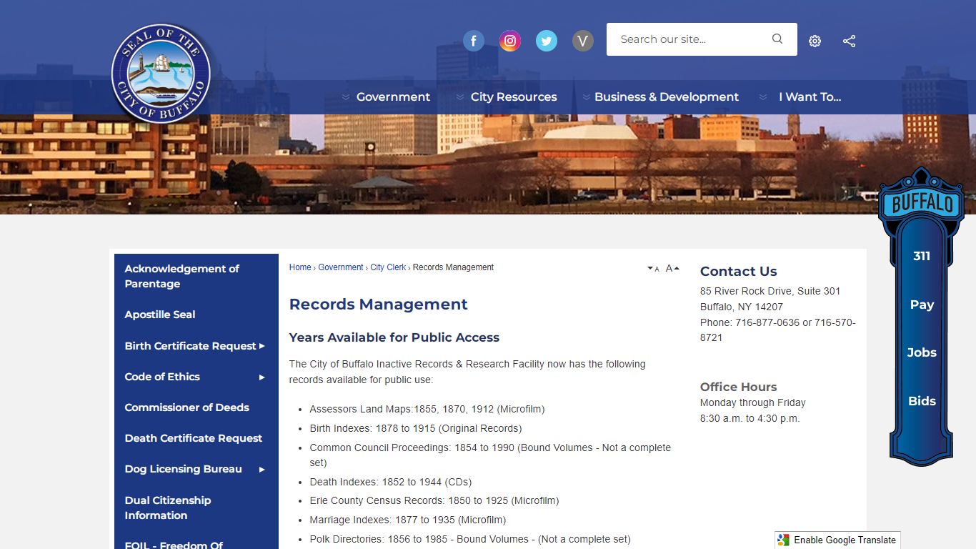 Records Management - Buffalo, NY